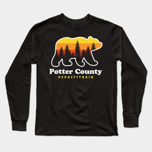 Potter County Pennsylvania Bear Hunting Camping Long Sleeve T-Shirt